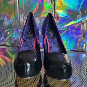 Iron Fist Purple Flower & Skull Heels